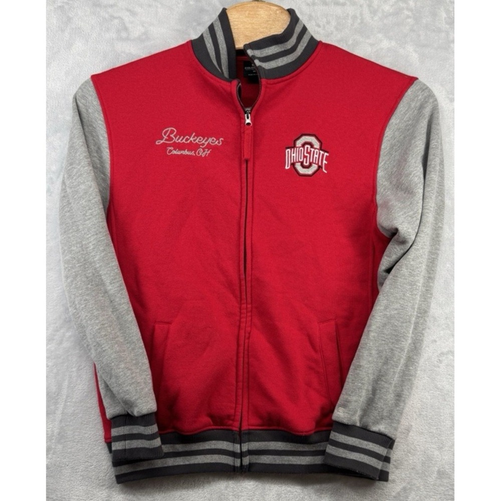 Colosseum Ohio State Buckeyes Varsity Bomber Jacket NCAA Red Gray Men's M